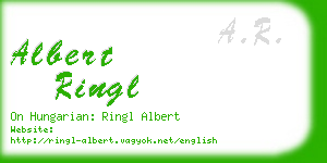 albert ringl business card